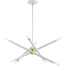 Load image into Gallery viewer, Eight Light Dimmable Chandelier With Shades - White
