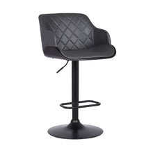 Load image into Gallery viewer, 44" Faux Leather Swivel Low Back, Adjustable Height Bar Chair - Gray / Black
