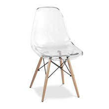 Load image into Gallery viewer, Heavy Duty Plastic Wood Dining Side Chair - Clear

