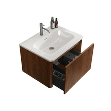 Load image into Gallery viewer, Etna - Striped Bathroom Vanity With Ceramic Sink, Wall Mounted Floating Bathroom Vanity For Modern Bathroom
