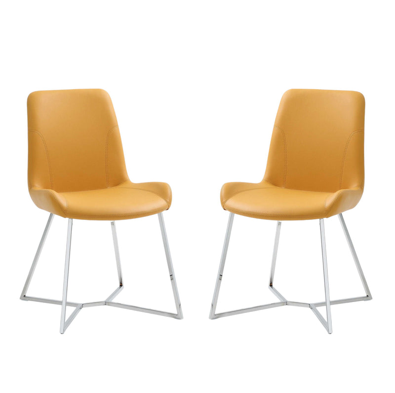 Upholstered Dining Side Chairs (Set of 2) - Orange