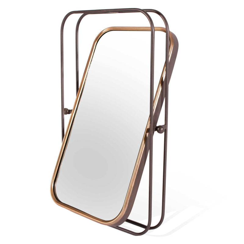 28" Metal Tilting Accent Mirror - Gold / Black