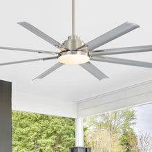 Load image into Gallery viewer, DC Motor Ceiling Fan With Dimmable Light And 8 Blade Aluminum Blades - Nickel
