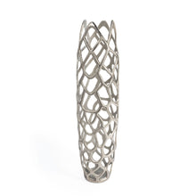 Load image into Gallery viewer, Abstract Pierced Oval Floor Vase - Silver
