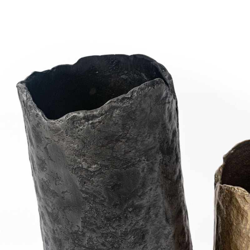 Hammered Cylinder Table Vase - Gray