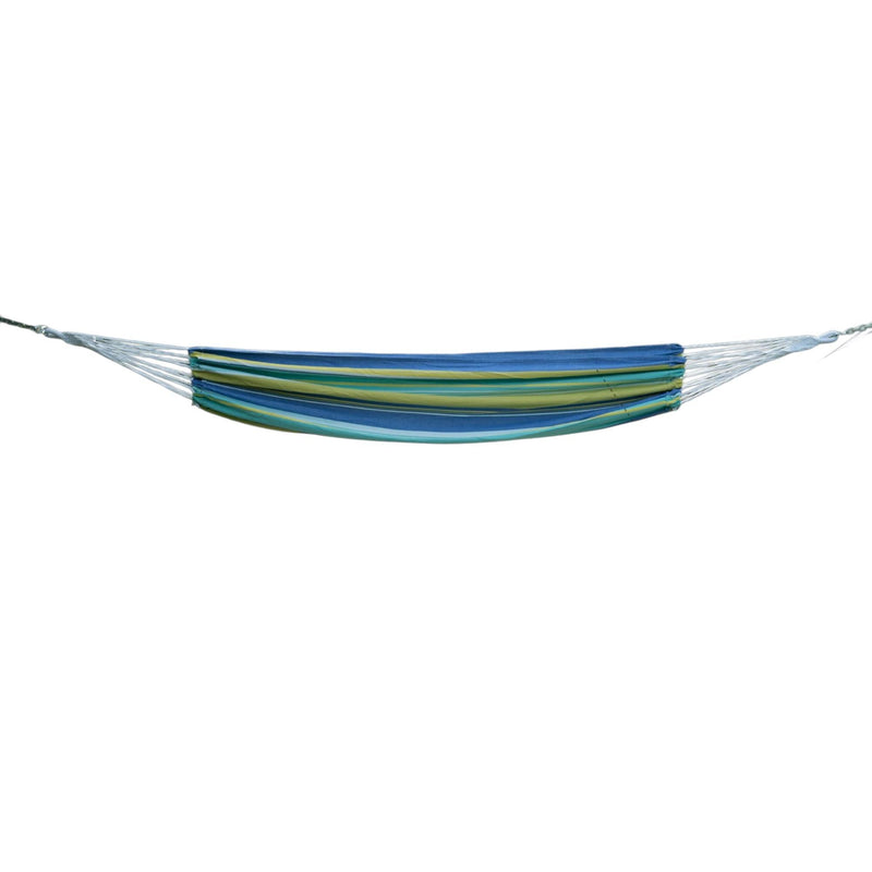 Striped Single Spreader Bar Hammock - Blue Green And Yellow