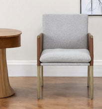 Load image into Gallery viewer, Upholstered In Fabric Dining Arm Chair - Light Gray
