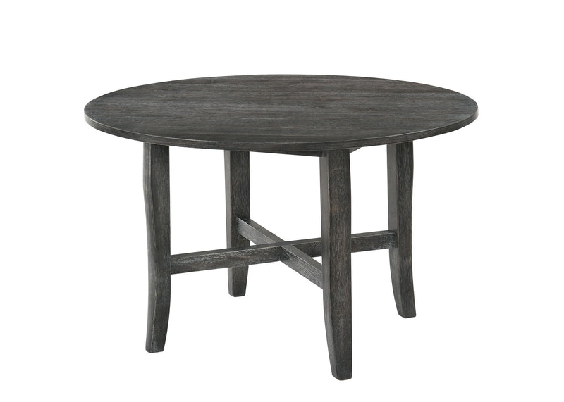 Wood Cross Leg Base Round Top Dining Table - Gray