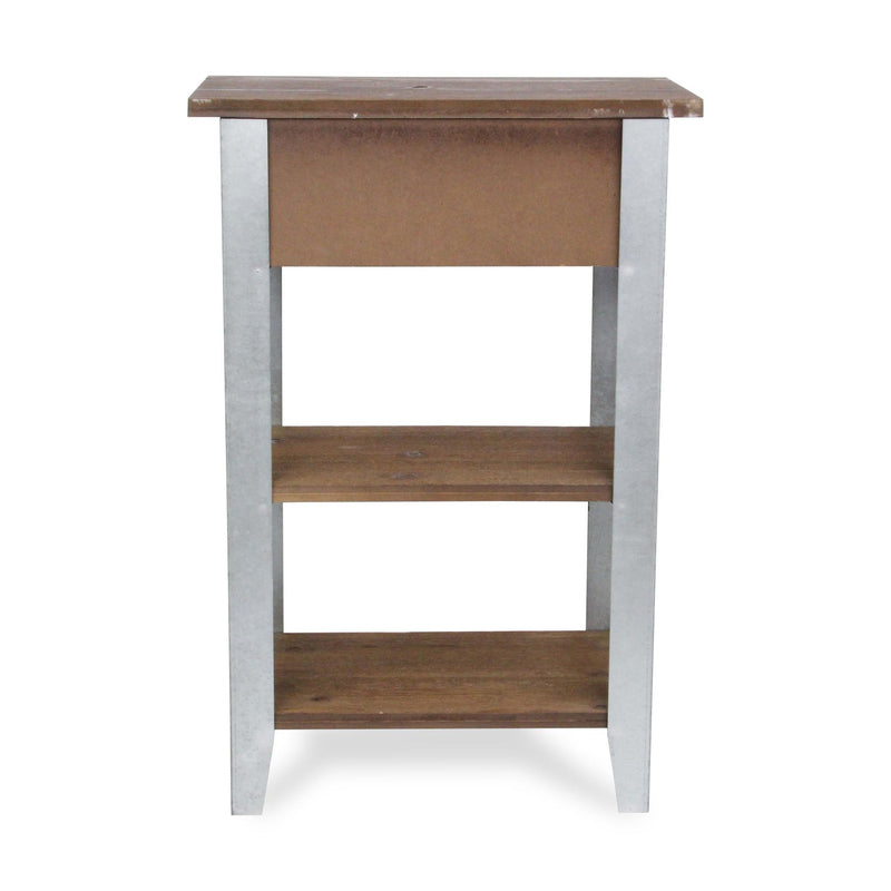End Table With Drawer Two Shelves - Brown