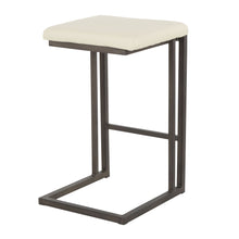 Load image into Gallery viewer, Roman - Industrial Counter Stool (Set of 2) - Antique Metal / Cream
