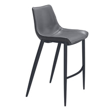 Load image into Gallery viewer, Faux Leather And Steel Bar Height Bar Chairs (Set of 2) - Dark Gray And Black
