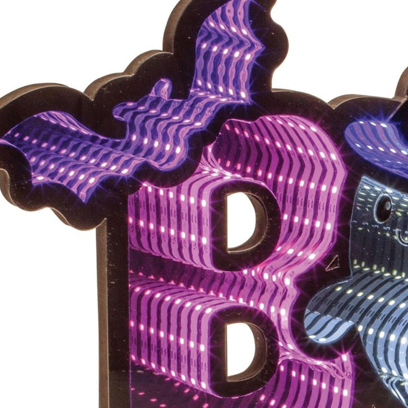 Halloween Tabletop Sign With LED - Purple / Orange / Black