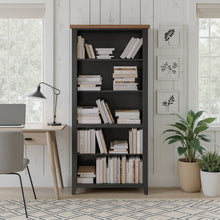 Load image into Gallery viewer, High 5 Shelf Bookcase - Black / Whiskey
