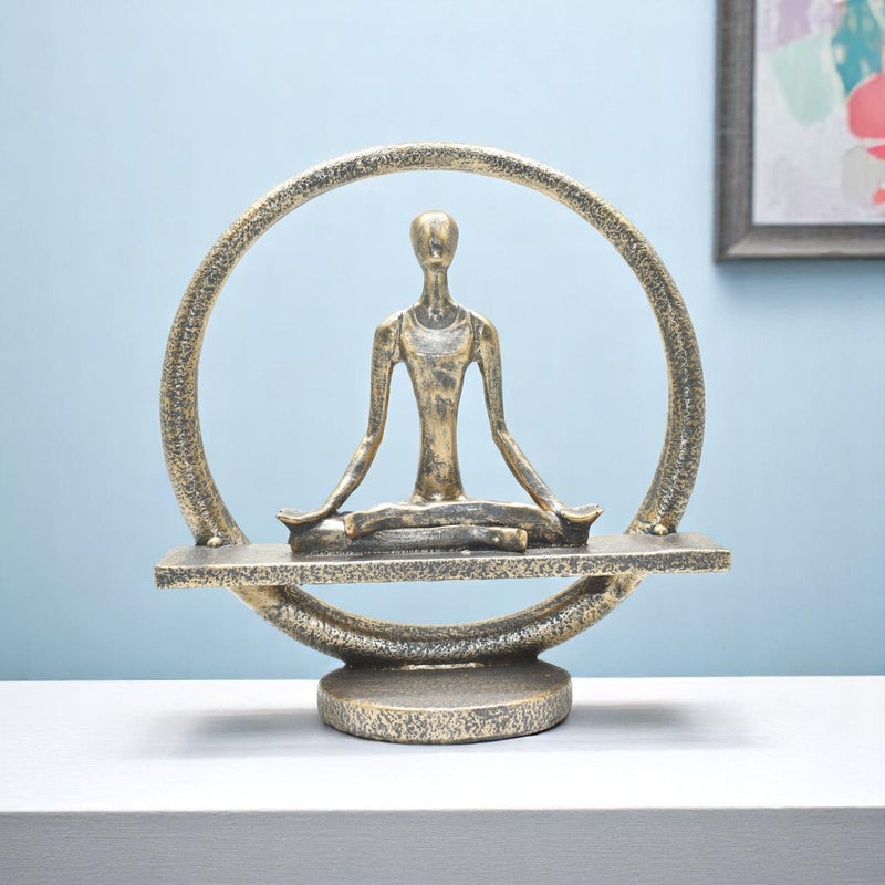 Yoga Meditation Tabletop Sculpture - Pewter