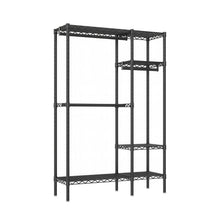 Load image into Gallery viewer, Freestanding Clothes Rack, With 6 Adjustable Wire Shelves And 3 Garment Rails - Black
