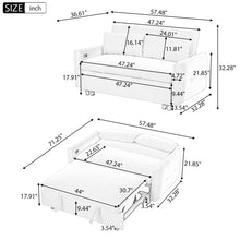 Load image into Gallery viewer, Pull-Out 2 Seat Modern Sleeper Sofa With 2 Throw Pillows And USB Ports
