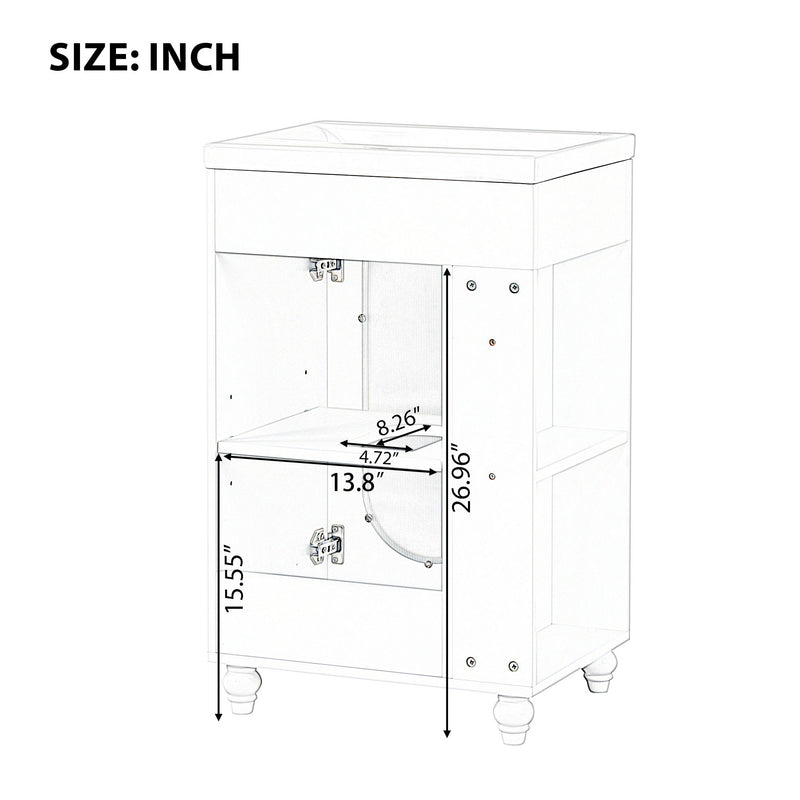 Modern Bathroom Vanity With Sink, Adjustable 2 Tier Shelf