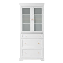 Load image into Gallery viewer, Freestanding Tall Bathroom Cabinet With Adjustable Shelves, Drawers, Soft Close Glass Doors
