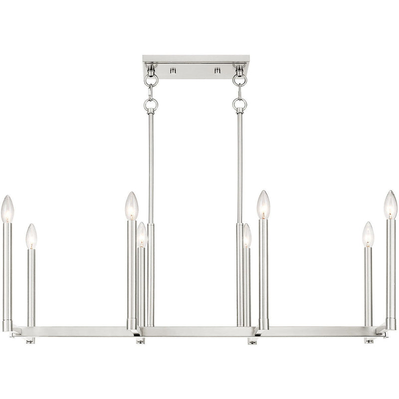 18'' Eight Light Dimmable Chandelier With Shades - Nickel