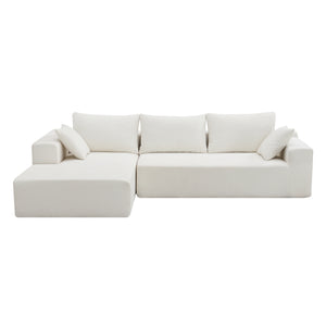 [VIDEO provided] [New] 109*68" Modular Sectional Living Room Sofa Set, Modern Minimalist Style Couch, Upholstered Sleeper Sofa for Living Room, Bedroom, Salon, 2 PC Free Combination, L-Shape, Cream