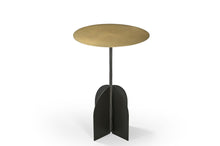 Load image into Gallery viewer, Brass Iron Round Pedestal End Table - Black
