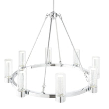 Load image into Gallery viewer, Candle Style Eight Light Metal Dimmable Smart Enabled Chandelier With Shades - Clear / Silver
