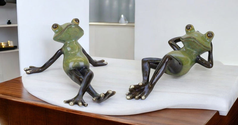 Poly Figurine Tabletop Sculpture (Set of 2) - Green