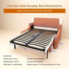 Load image into Gallery viewer, Morden Deisgn Vertical Murphy Bed With Sofa For Bedroom Or Guestroom White Wall Bed Space Saving Hidden Bed With New Style Gas Struts - Orange
