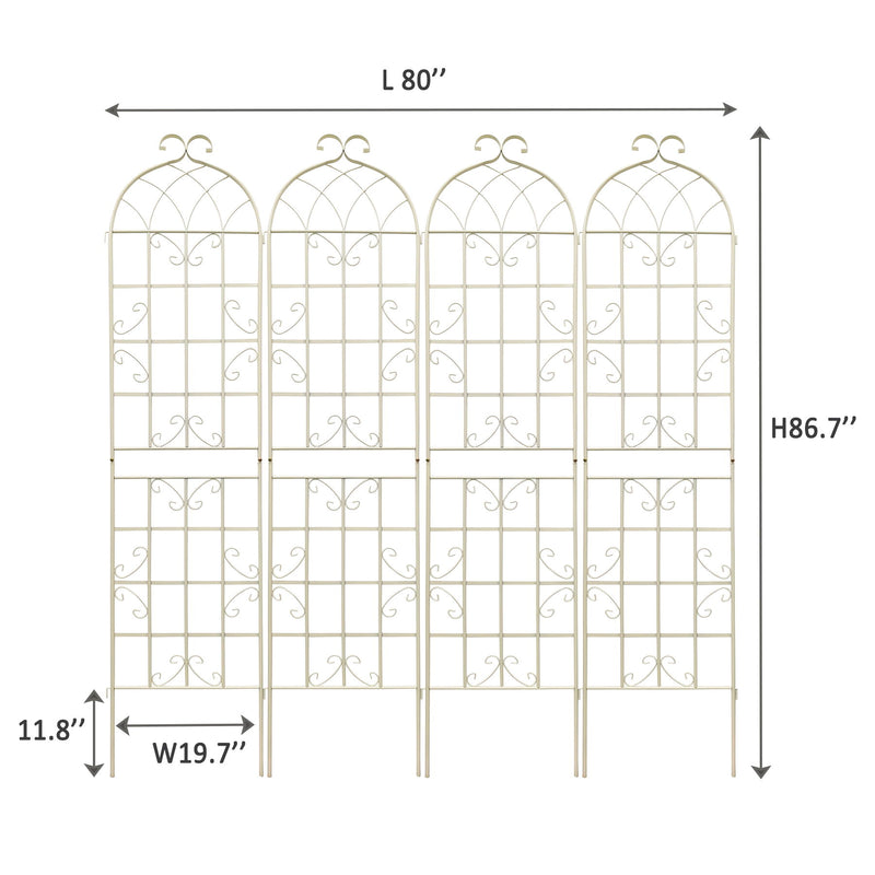 Metal Garden Rustproof Trellis For Climbing Plants Outdoor Flower Support