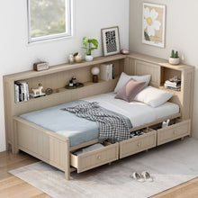 Load image into Gallery viewer, Daybed With Storage Shelves And 3 Drawers

