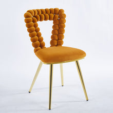 Load image into Gallery viewer, Modern Chair With Iron Tube Legs, Soft Cushions And Comfortable Backrest, Suitable For Dining Room, Living Room, Cafe, Hairball Back
