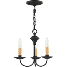 Load image into Gallery viewer, 11" Three Light Dimmable Chandelier With Shades - Black
