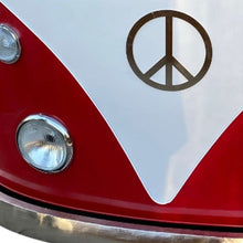 Load image into Gallery viewer, Metal And Wood Peace Van Bar Server - Red And White
