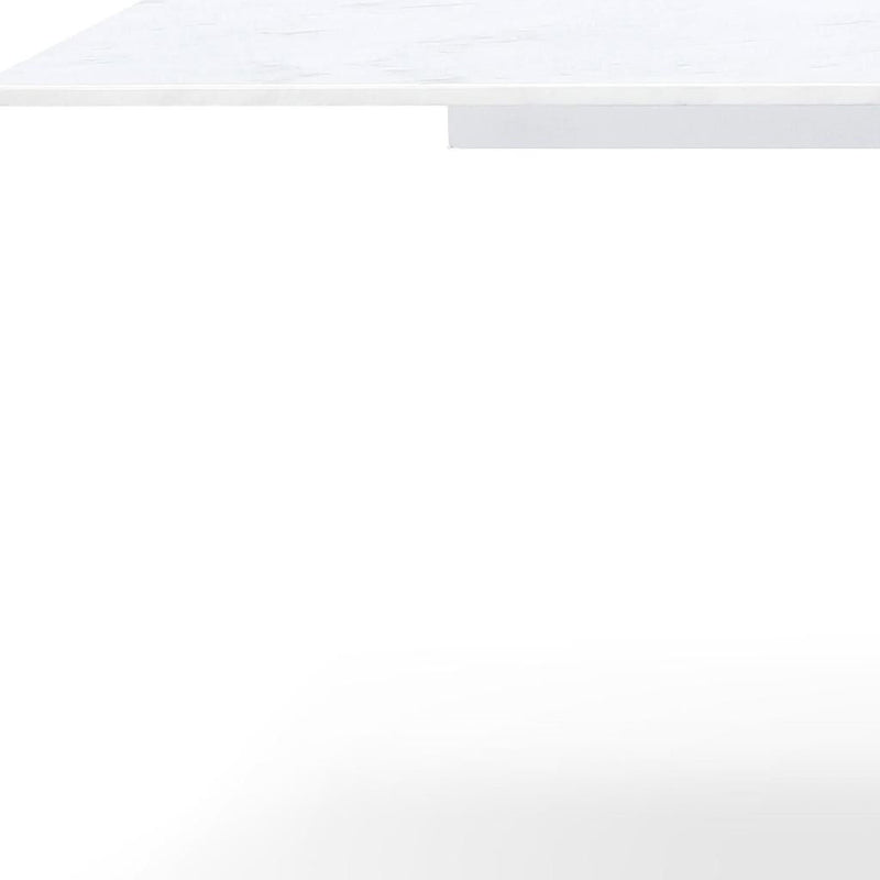 Marble Double Pedestal Base Dining Table - White