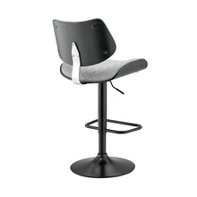 Load image into Gallery viewer, 45" Faux Leather Swivel Low Back Adjustable Height Bar Chair - Gray / Black
