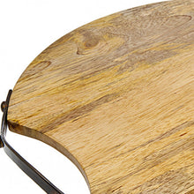 Load image into Gallery viewer, 13" Round Wood And Metal Tray - Brown
