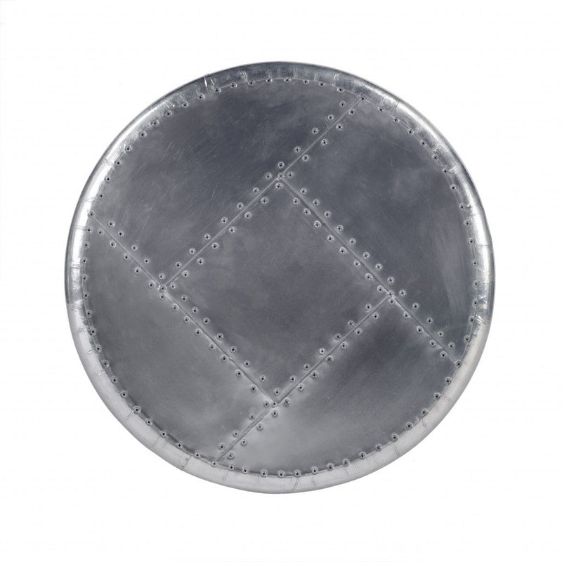 Iron Round End Table - Silver