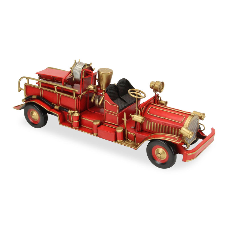 Hand Painted Early 20th Century Fire Engine Model Car - Red / Gold