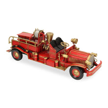 Load image into Gallery viewer, Hand Painted Early 20th Century Fire Engine Model Car - Red / Gold
