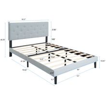 Load image into Gallery viewer, Modern Upholstered Platform Bed Frame With Button Tufted Fabric Headboard
