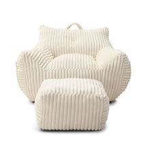 Load image into Gallery viewer, Giant Bean Bag Chair With Armrests And Footstool
