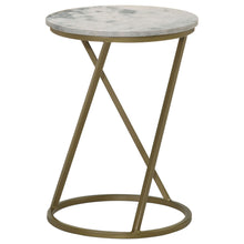 Load image into Gallery viewer, Balboa - Round Accent Side Table With Sculptural Base - White
