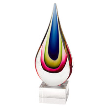 Load image into Gallery viewer, Murano Modern Abstract Tabletop Sculpture (376135) - Clear / Red / Blue
