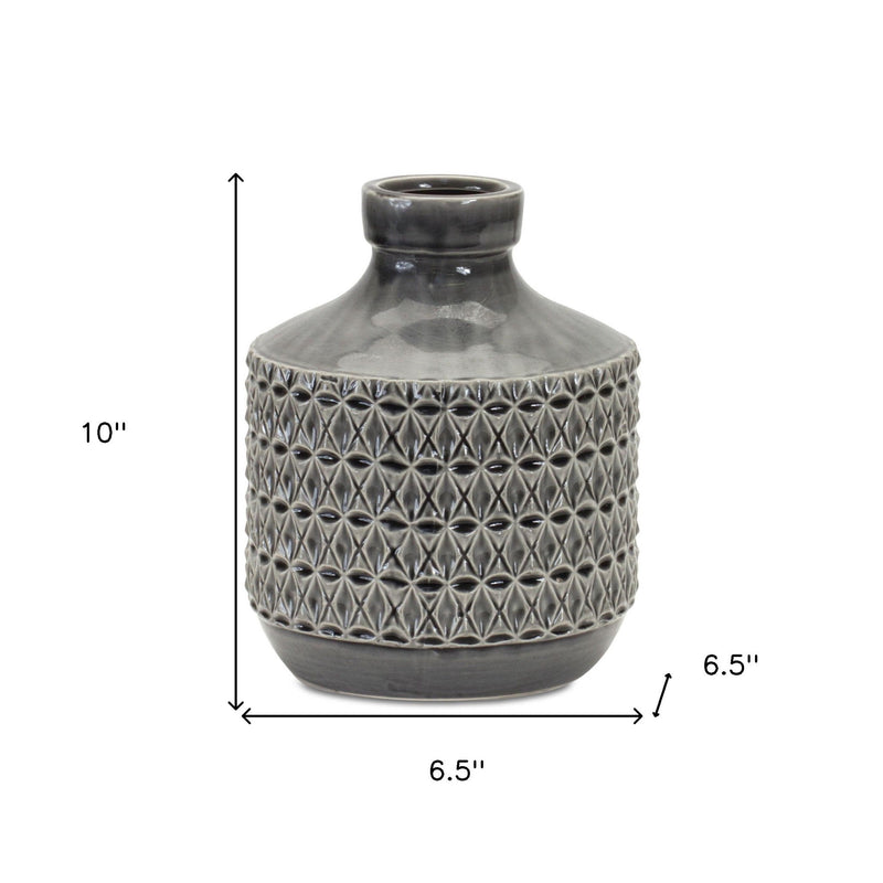 Geometric Bud Table Vase (516234) - Gray