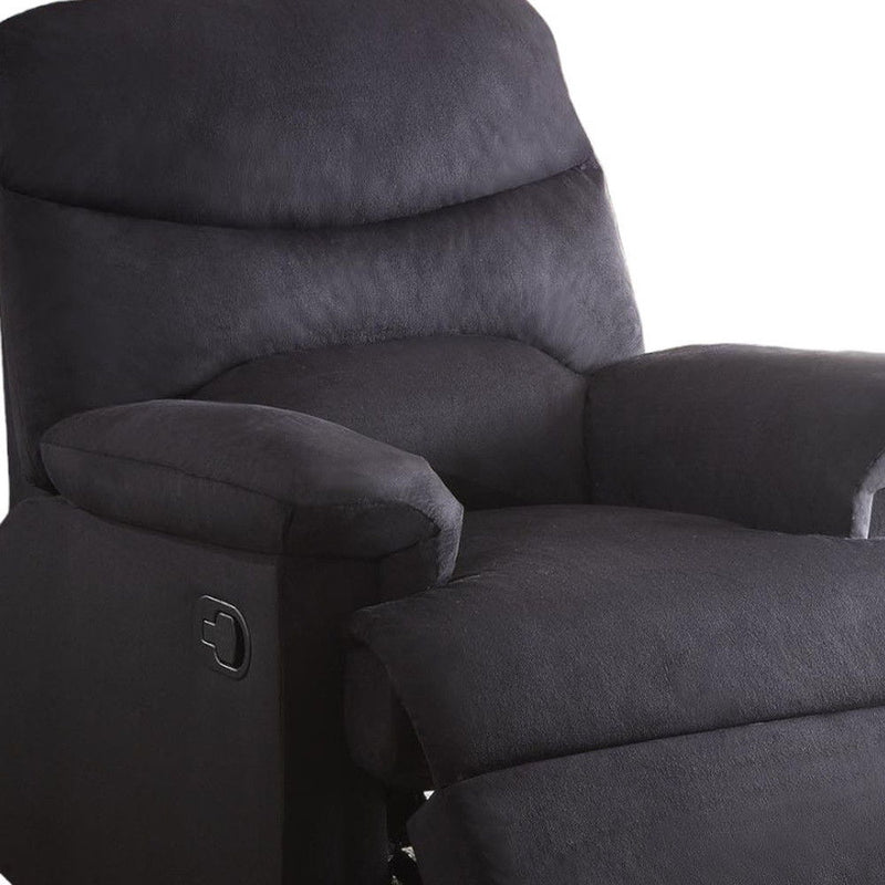 Microfiber Manual Recliner - Black