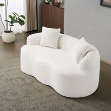 Load image into Gallery viewer, Curved Loveseat Sofa With Round Armrest
