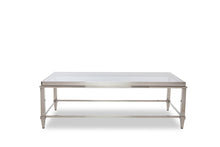 Load image into Gallery viewer, 55" Glass And Steel Coffee Table - Clear And Silver
