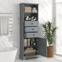Load image into Gallery viewer, Tall Storage Cabinet With 3 Drawers And Adjustable Shelves For Bathroom
