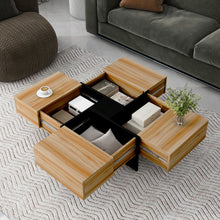 Load image into Gallery viewer, Wallace - Coffee Table With 4 Hidden Storage Compartments - Brown
