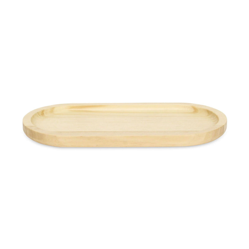 12" Solid Wood Handmade Oval Vanity Tray - Natural